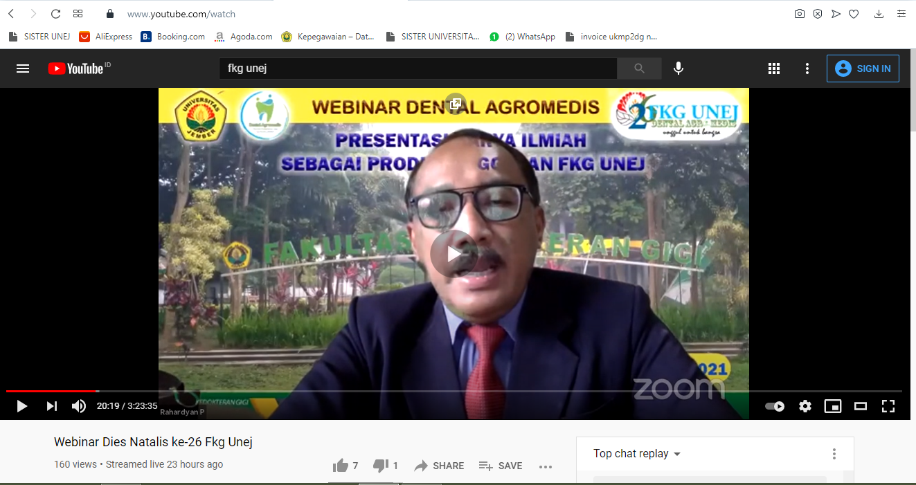 Webinar Dies Natalis ke 26 FKG UNEJ